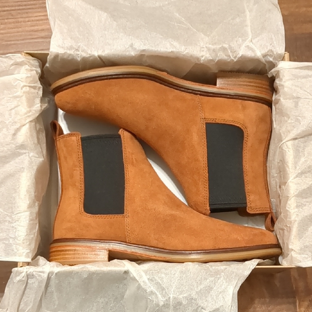 Clarks Brown Suede Ankle Booties